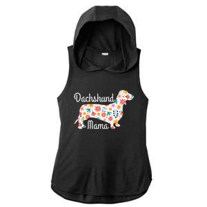 Womens Dachshund Mama Wiener Dog Doxie Mom Funny Cute Gift Cute Ladies PosiCharge Tri-Blend Wicking Draft Hoodie Tank