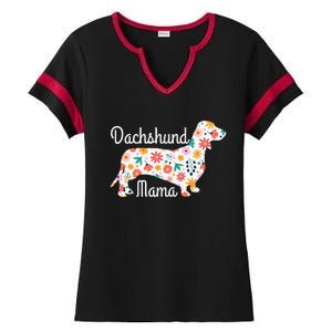 Womens Dachshund Mama Wiener Dog Doxie Mom Funny Cute Gift Cute Ladies Halftime Notch Neck Tee