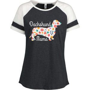 Womens Dachshund Mama Wiener Dog Doxie Mom Funny Cute Gift Cute Enza Ladies Jersey Colorblock Tee