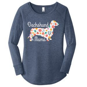 Womens Dachshund Mama Wiener Dog Doxie Mom Funny Cute Gift Cute Women's Perfect Tri Tunic Long Sleeve Shirt