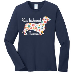 Womens Dachshund Mama Wiener Dog Doxie Mom Funny Cute Gift Cute Ladies Long Sleeve Shirt