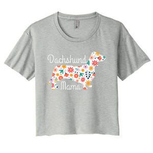 Womens Dachshund Mama Wiener Dog Doxie Mom Funny Cute Gift Cute Women's Crop Top Tee