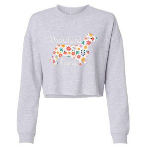 Womens Dachshund Mama Wiener Dog Doxie Mom Funny Cute Gift Cute Cropped Pullover Crew