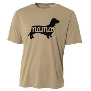 Womens Dachshund Mama Wiener Dog Doxie Mom Funny Cute Gift Cooling Performance Crew T-Shirt