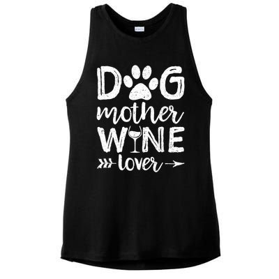 Wo Dog Mother Wine Lover Dog Mom Wine Mother's Day V-Neck Ladies PosiCharge Tri-Blend Wicking Tank