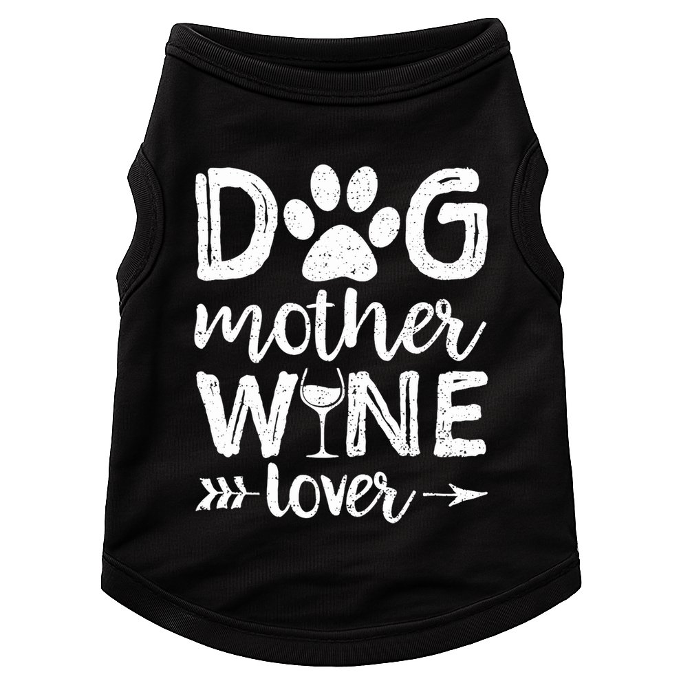 Wo Dog Mother Wine Lover Dog Mom Wine Mother's Day V-Neck Doggie Tank