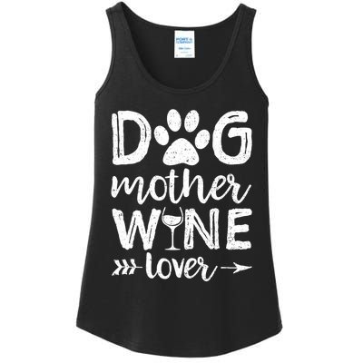 Wo Dog Mother Wine Lover Dog Mom Wine Mother's Day V-Neck Ladies Essential Tank