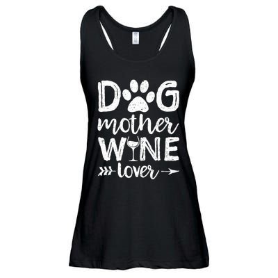 Wo Dog Mother Wine Lover Dog Mom Wine Mother's Day V-Neck Ladies Essential Flowy Tank