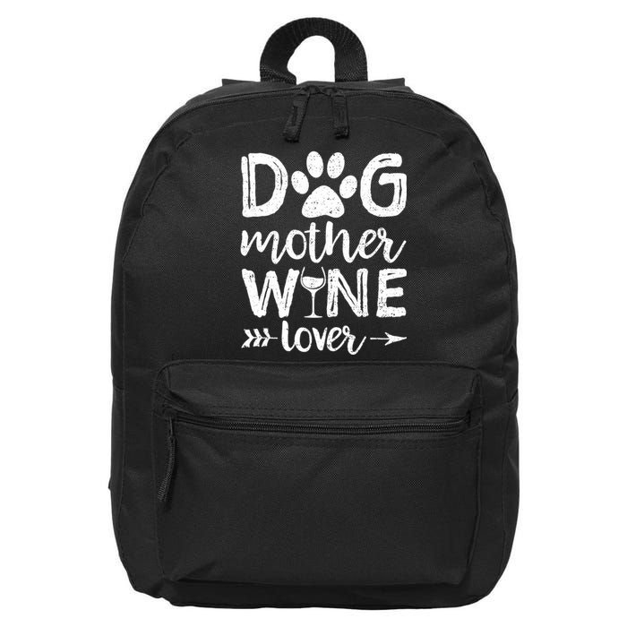 Wo Dog Mother Wine Lover Dog Mom Wine Mother's Day V-Neck 16 in Basic Backpack