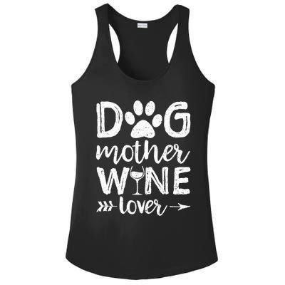 Wo Dog Mother Wine Lover Dog Mom Wine Mother's Day V-Neck Ladies PosiCharge Competitor Racerback Tank