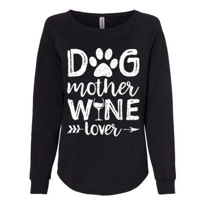 Wo Dog Mother Wine Lover Dog Mom Wine Mother's Day V-Neck Womens California Wash Sweatshirt