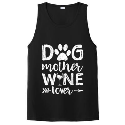 Wo Dog Mother Wine Lover Dog Mom Wine Mother's Day V-Neck PosiCharge Competitor Tank