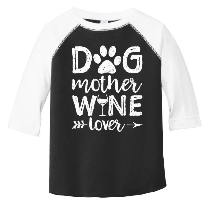 Wo Dog Mother Wine Lover Dog Mom Wine Mother's Day V-Neck Toddler Fine Jersey T-Shirt
