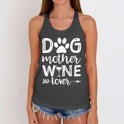 Wo Dog Mother Wine Lover Dog Mom Wine Mother's Day V-Neck Women's Knotted Racerback Tank