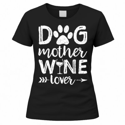 Wo Dog Mother Wine Lover Dog Mom Wine Mother's Day V-Neck Women's T-Shirt