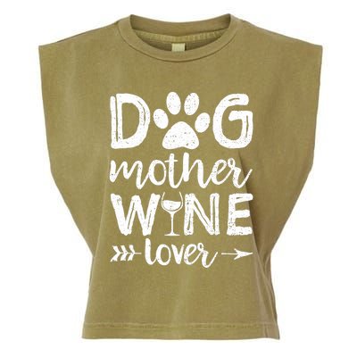 Wo Dog Mother Wine Lover Dog Mom Wine Mother's Day V-Neck Garment-Dyed Women's Muscle Tee