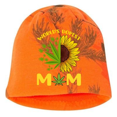 World's Dopest Mom Weed Marijuana Cannabis Weed Mother's Day Gift Kati - Camo Knit Beanie