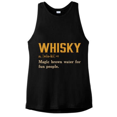 Whiskey Definition Magic Brown Water For Fun People Ladies PosiCharge Tri-Blend Wicking Tank