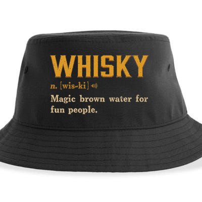 Whiskey Definition Magic Brown Water For Fun People Sustainable Bucket Hat