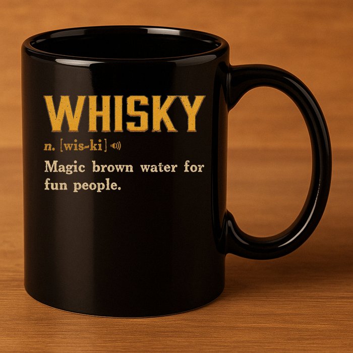 Whiskey Definition Magic Brown Water For Fun People 11oz C Handle Ceramic Mug