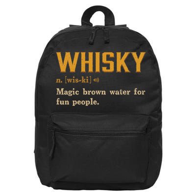 Whiskey Definition Magic Brown Water For Fun People 16 in Basic Backpack