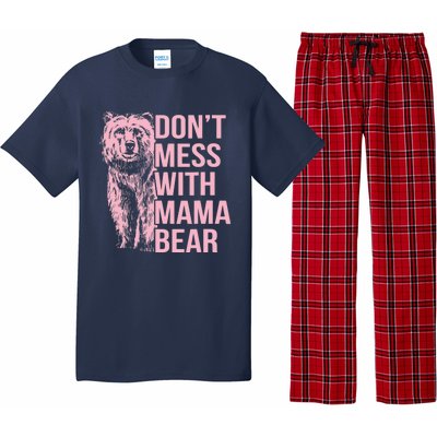 Wo Don't Mess with Mama Bear Vintage Mom Mommy Mother's Day Pajama Set