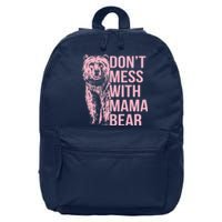 Wo Don't Mess with Mama Bear Vintage Mom Mommy Mother's Day 16 in Basic Backpack