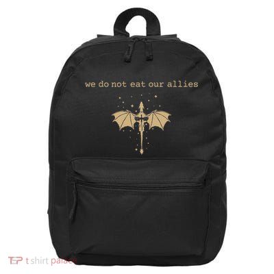 We Do Not Eat Our Allies Dragon Rider 4th Wing Book Bookish 16 in Basic Backpack
