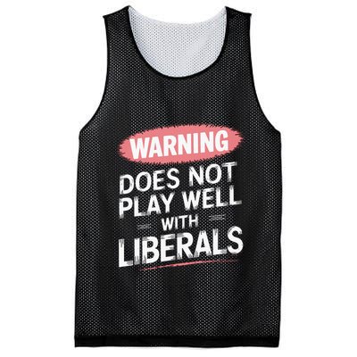 Warning Does Not Play Well With Liberals Mesh Reversible Basketball Jersey Tank