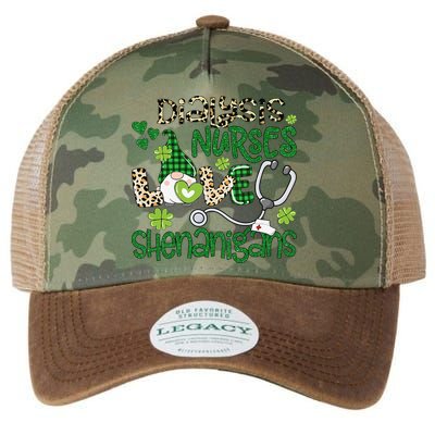 Womens Dialysis Nurses Love Shenanigans Patricks Day Gnome Leopard Legacy Tie Dye Trucker Hat