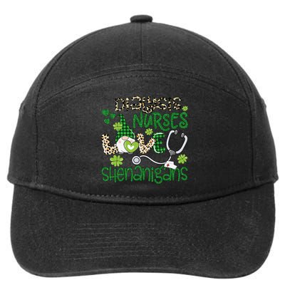 Womens Dialysis Nurses Love Shenanigans Patricks Day Gnome Leopard 7-Panel Snapback Hat