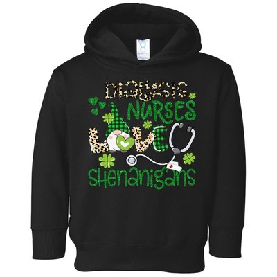Womens Dialysis Nurses Love Shenanigans Patricks Day Gnome Leopard Toddler Hoodie