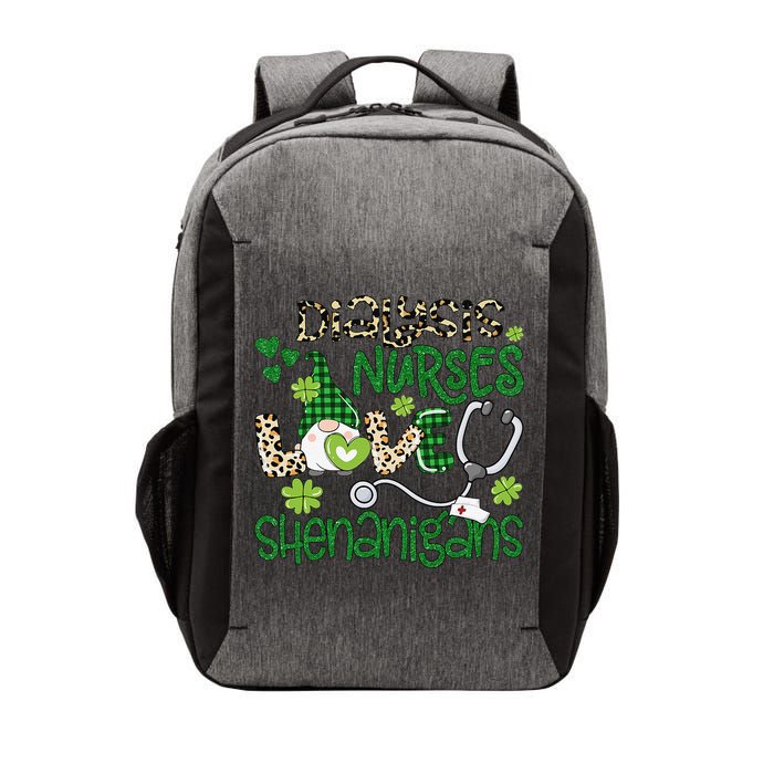 Womens Dialysis Nurses Love Shenanigans Patricks Day Gnome Leopard Vector Backpack