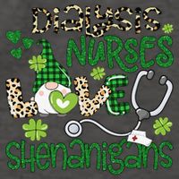 Womens Dialysis Nurses Love Shenanigans Patricks Day Gnome Leopard Vector Backpack