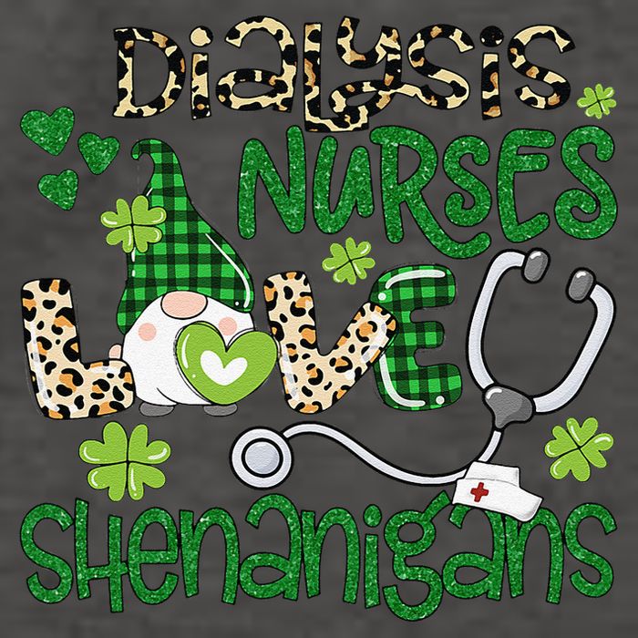 Womens Dialysis Nurses Love Shenanigans Patricks Day Gnome Leopard Vector Backpack
