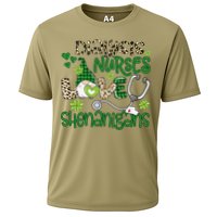 Womens Dialysis Nurses Love Shenanigans Patricks Day Gnome Leopard Cooling Performance Crew T-Shirt