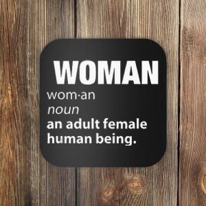 Woman Definition Noun An Adult Human Female Graphic Coaster