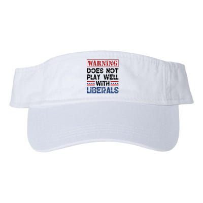 Warning Does Not Play Well With Liberals Valucap Bio-Washed Visor