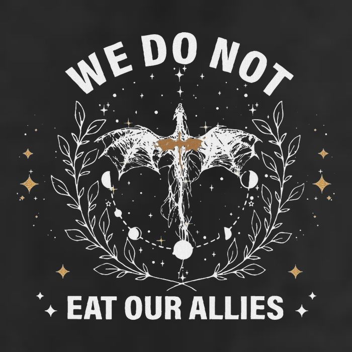 We Do Not Eat Our Allies Dragon Rider 4th Wing Book Bookish 7 Panel Mesh Trucker Snapback Hat