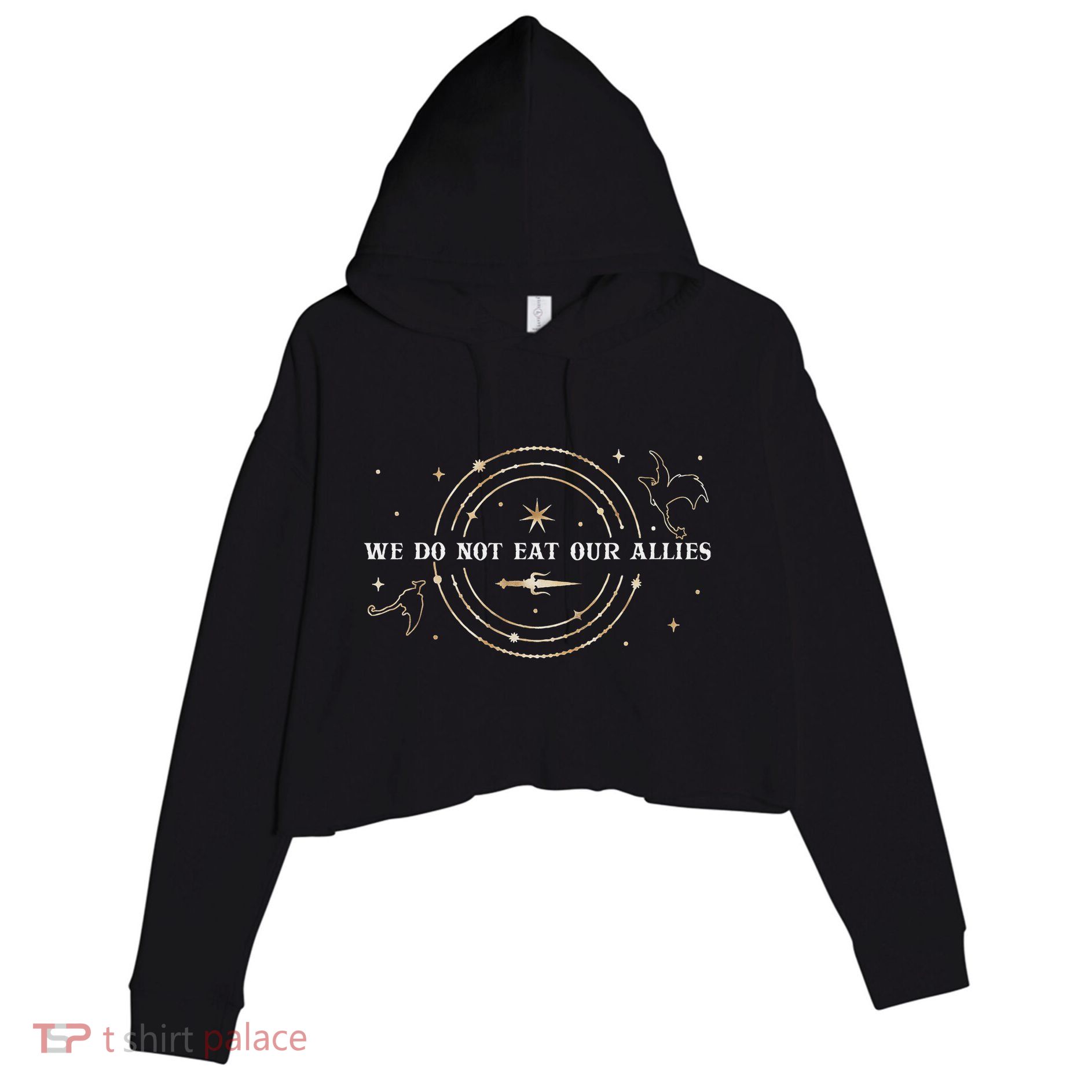 We Do Not Eat Our Allies Dragon Rider Wing Book Bookish Crop Fleece Hoodie