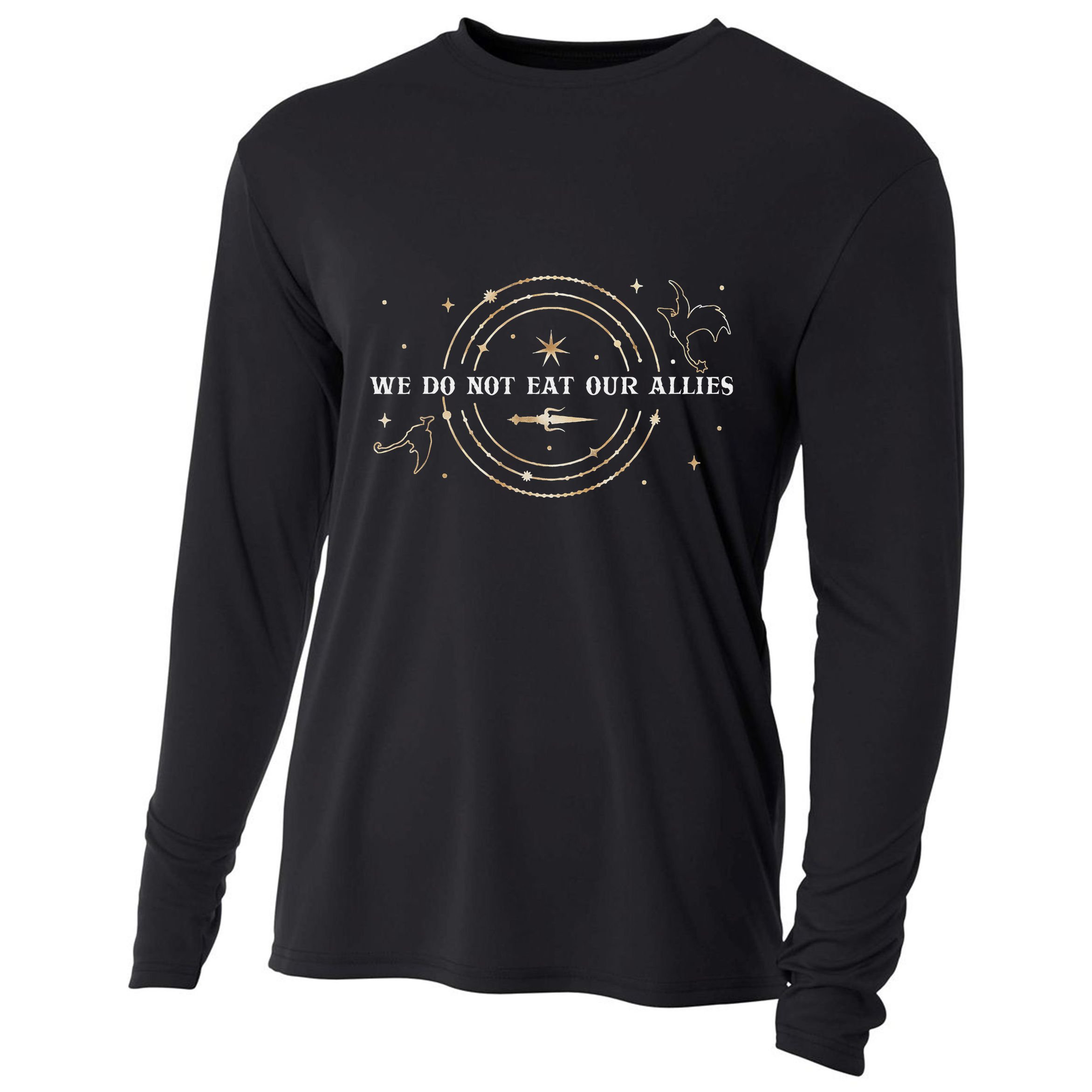 We Do Not Eat Our Allies Dragon Rider Wing Book Bookish Cooling Performance Long Sleeve Crew