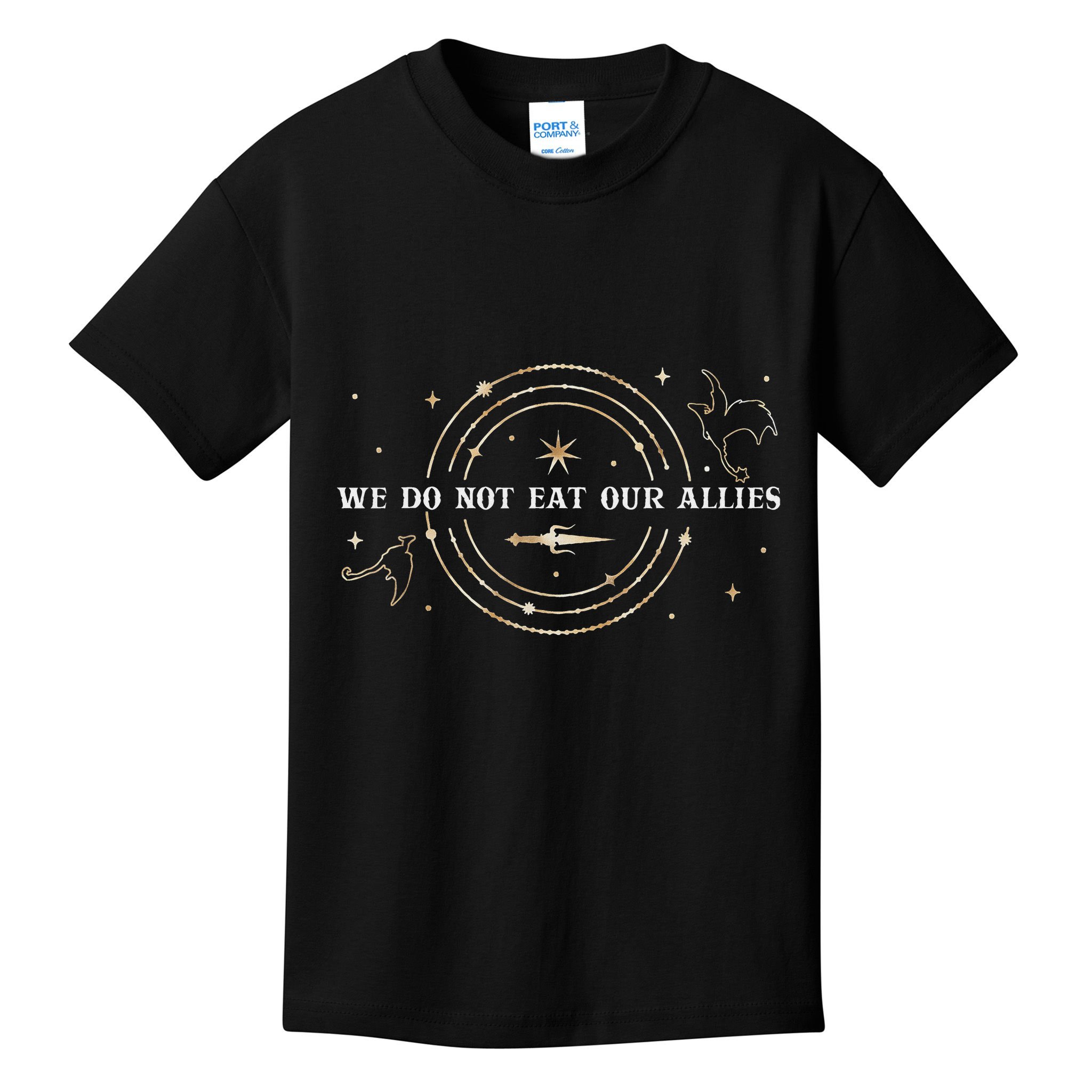 We Do Not Eat Our Allies Dragon Rider Wing Book Bookish Kids T-Shirt