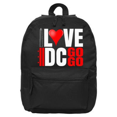 Washington DC Nations Capitol I Love Go Go Music 16 in Basic Backpack