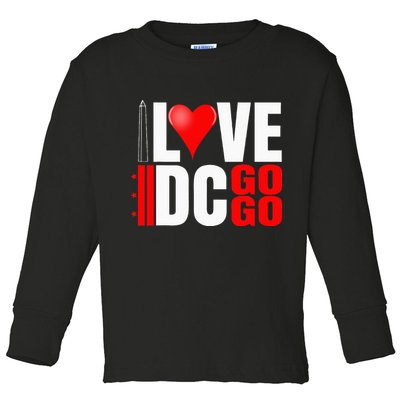 Washington DC Nations Capitol I Love Go Go Music Toddler Long Sleeve Shirt