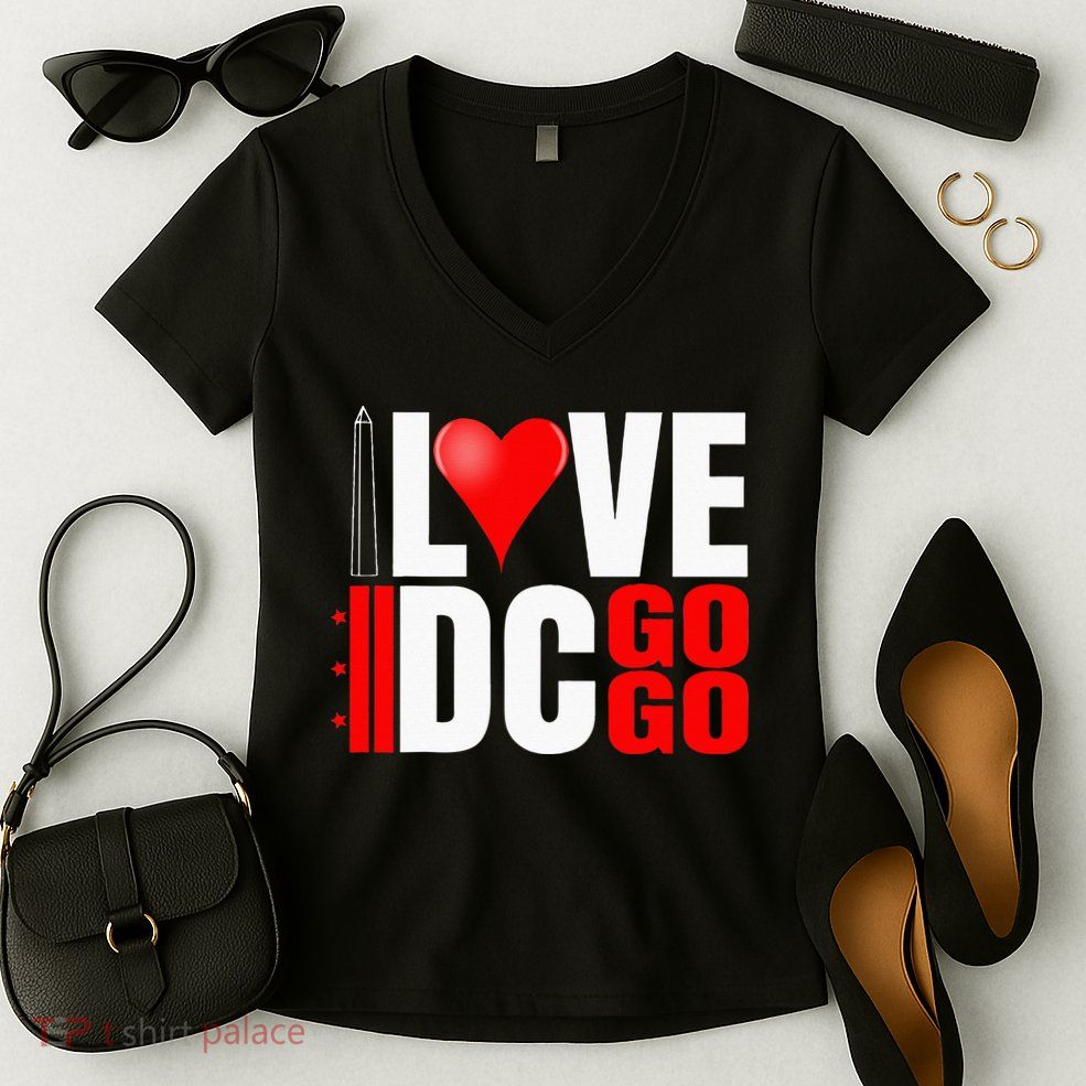 Washington DC Nations Capitol I Love Go Go Music Women's V-Neck T-Shirt