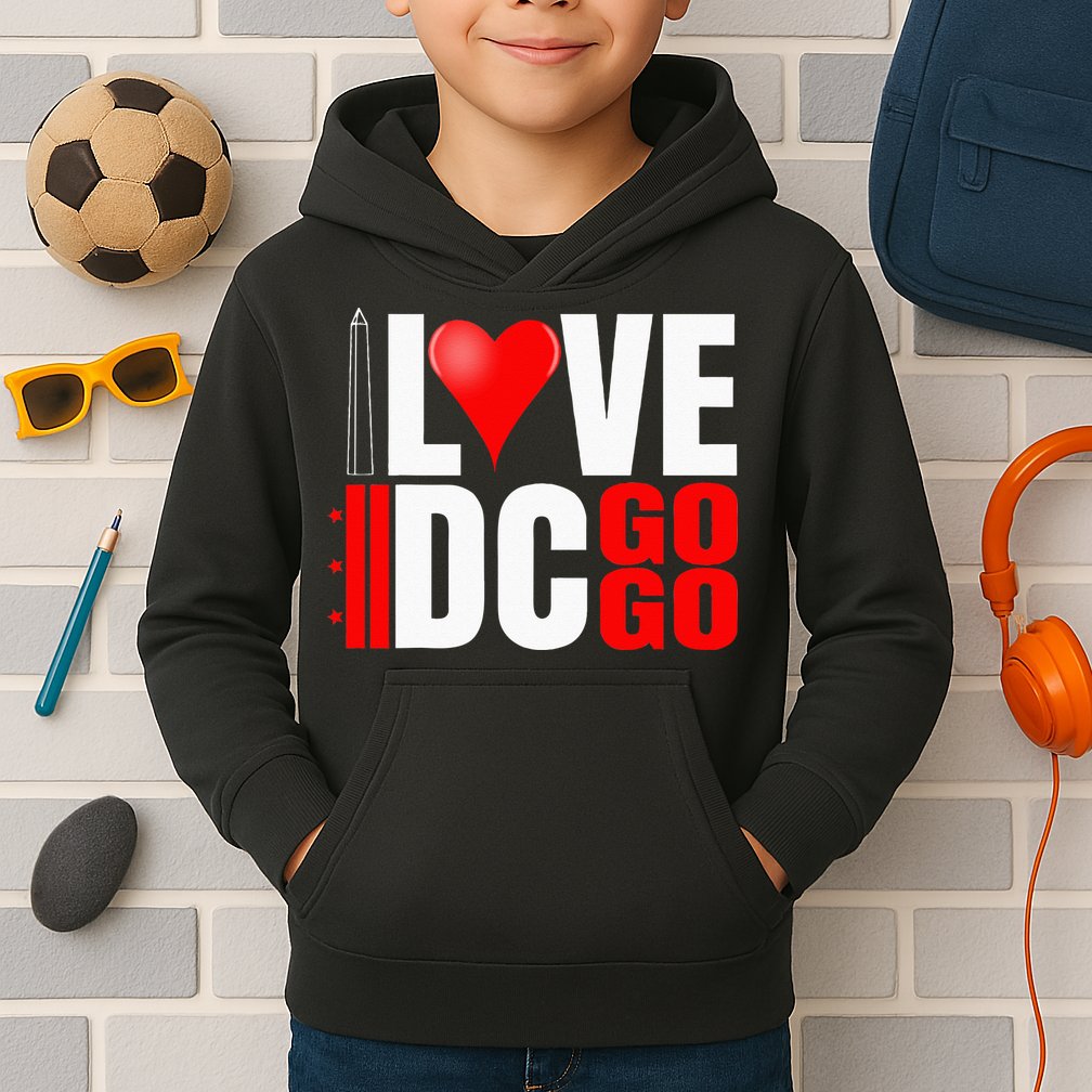 Washington DC Nations Capitol I Love Go Go Music Kids Hoodie