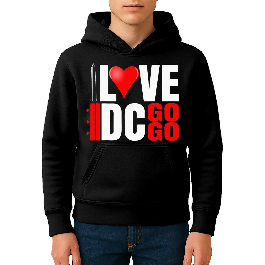 Washington DC Nations Capitol I Love Go Go Music Kids Hoodie