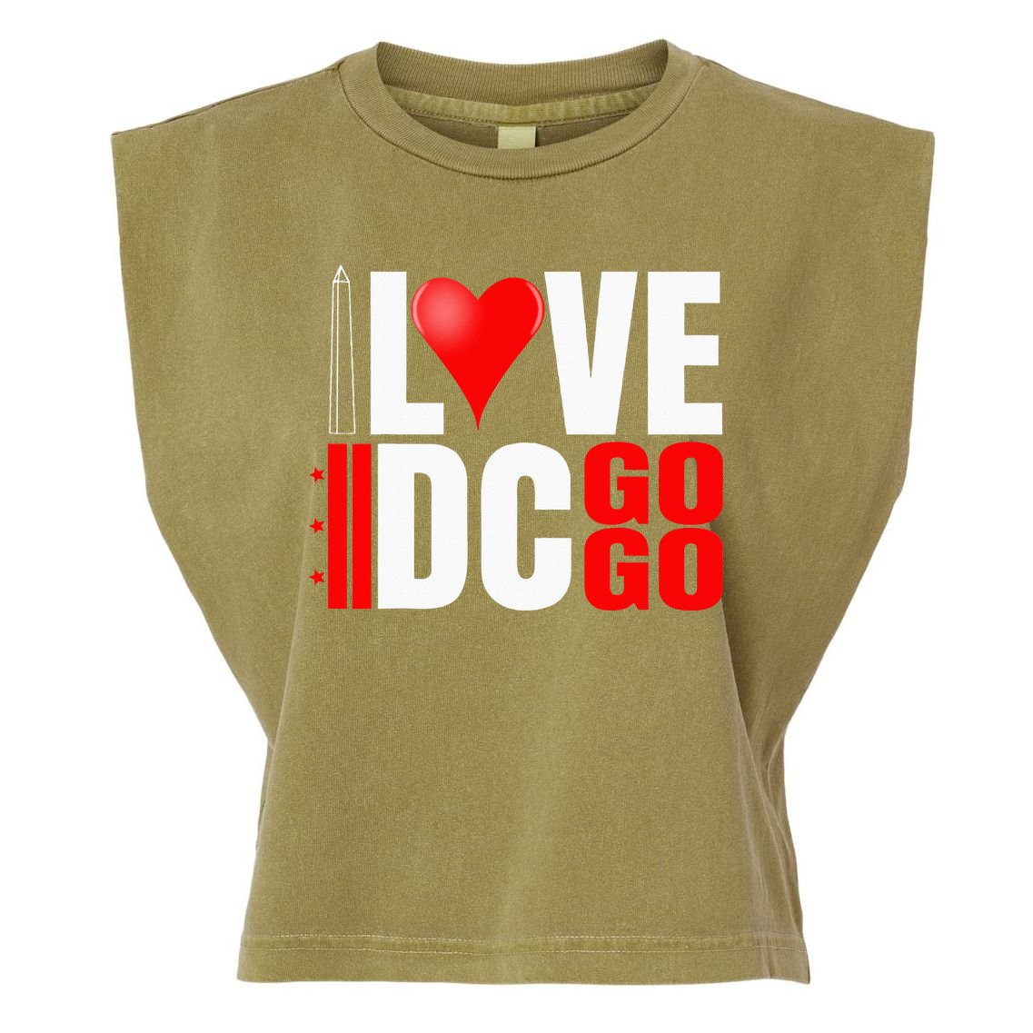 Washington DC Nations Capitol I Love Go Go Music Garment-Dyed Women's Muscle Tee