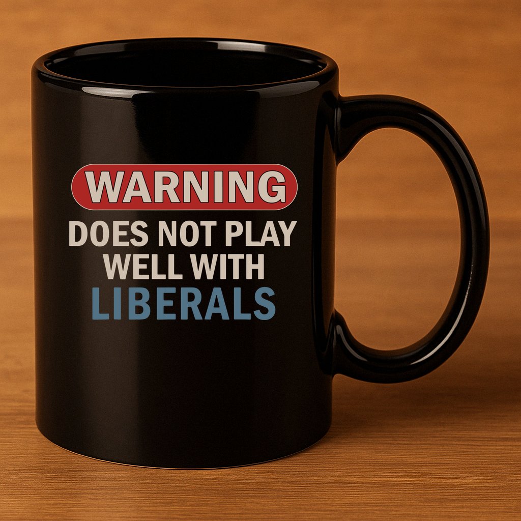 Warning Does Not Play Well With Liberals 11oz C Handle Ceramic Mug