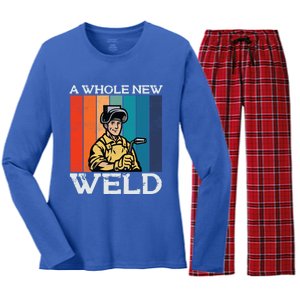 Welder Dad National Welding Month Weld Equipt Welding Meaningful Gift Women's Long Sleeve Flannel Pajama Set 